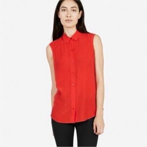 Everlane the Silk Sleeveless Button-front Blouse | Medium